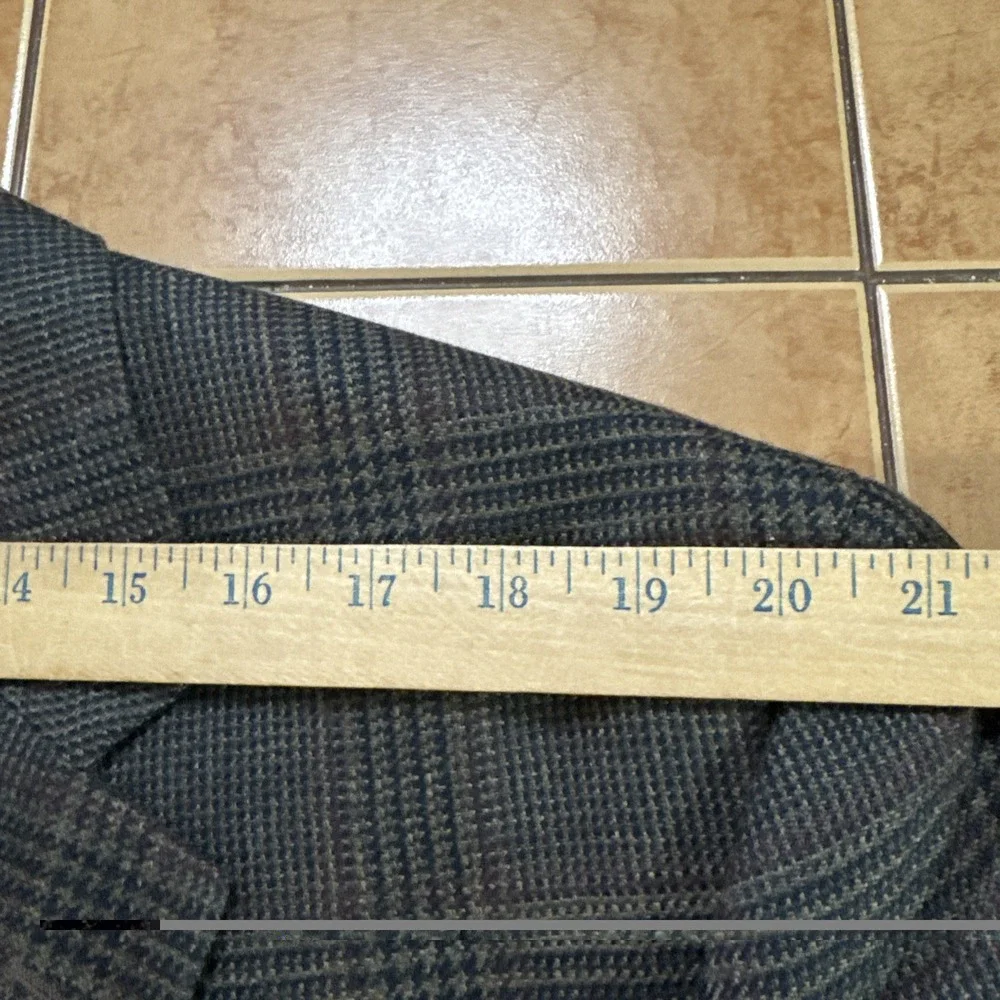 Jos A Bank Brown Glen‎ Plaid 100% Wool Sport Coat Jacket Blazer Sz 46XL Flannel